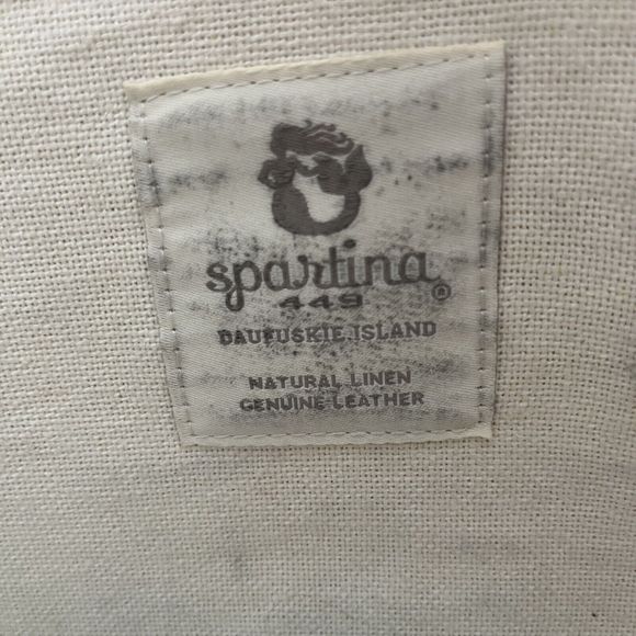 Spartina 449 Jetsetter Tote White Cream Blue Cream Stripe Geometric Large Travel - Picture 11 of 11